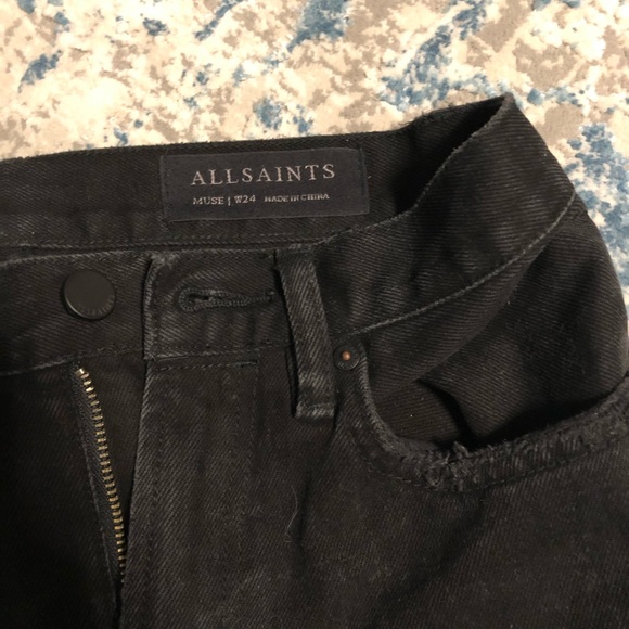 All saints distressed cropped slim jeans - Picture 4 of 7